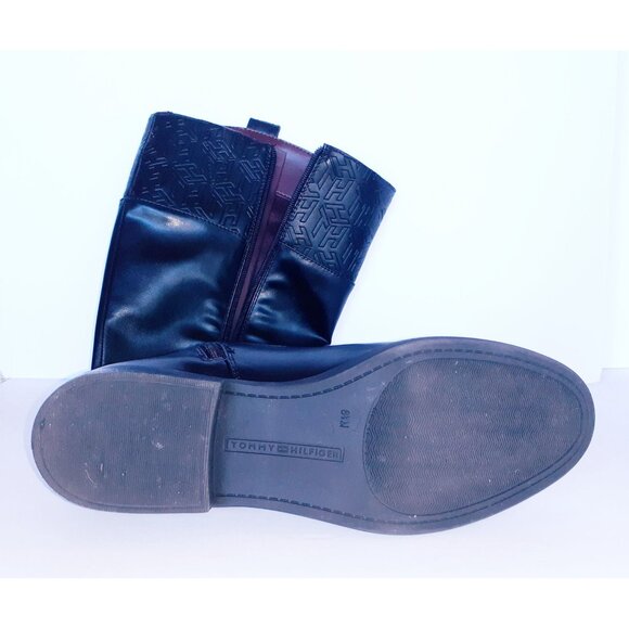 Tommy Hilfiger Womens Black Leather Knee-High Riding Boots Size 8.5 - Picture 11 of 13